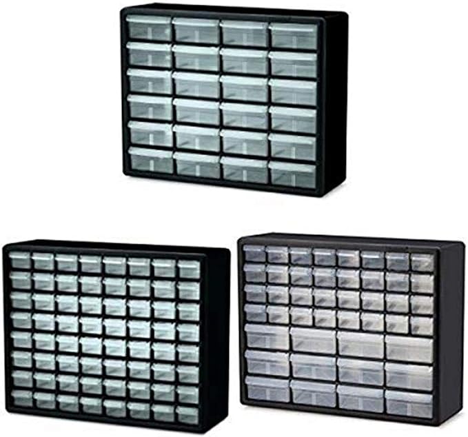 Akro-Mils 10124 24 Drawer Plastic Parts Storage Hardware and Craft Cabinet, 20-Inch x 16-Inch x 6.5-Inch, Black by Unknown