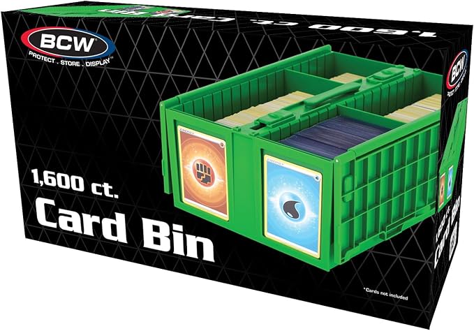 BCW Collectible Card Bin Green | Holds up to 1600 Cards | Plastic Storage Box for Pokémon, MTG & Sports Cards - 6 Pack - Image 6
