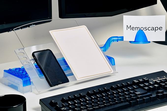 MemoScape Adjustable in-Line Document Holder for Typing | Reduces Neck Strain, Improves Focus, Boosts Desk Organization, and Workflow | Paper Holder Stand for Desk and Home Office - Blue (VUR 3020) - Image 2