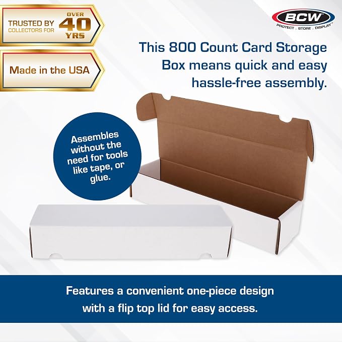 BCW 800ct Trading Card Storage Boxes - 20 Pack | Organizer for Sports Cards, MTG, Pokemon, and Card Games | Assemby Required - Image 2