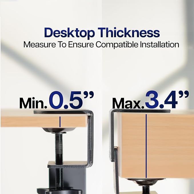 VIVO Large Height and Width Adjustable Under Desk Keyboard Tray, C-clamp Mount System, 22.5” to 30” (28.5” to 36” Including Clamps) x 11 inch Slide-Out Platform for Typing, Black, Mount-KBST1 - Image 6