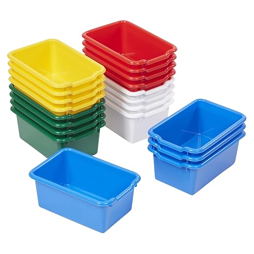 ECR4Kids Scoop Front Storage Bin, Multipurpose Organization, Assorted, 20-Piece by ECR4Kids