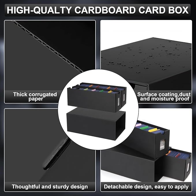 Card Storage Box, 17000+ Trading Card Storage 3400+ Toploader Card Storage Box for Commander Display,with 72 Dividers, Labels & Tapes,Fit for TCG, PTCG, MTG - Image 5