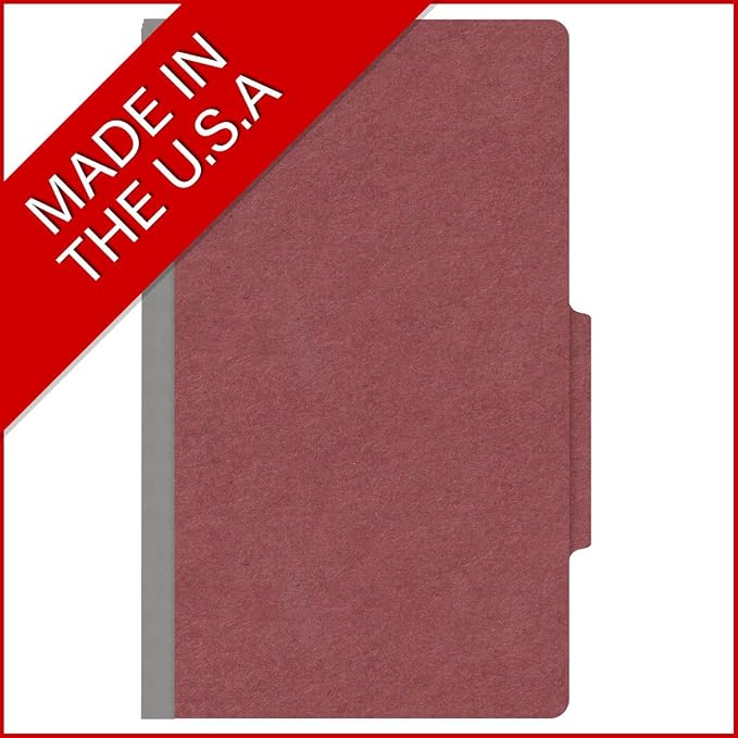 25 Pt. Pressboard Classification Folders, 2/5 Cut ROC Top Tab, Legal Size, No Dividers, Dark Red (Box of 25) - Image 5