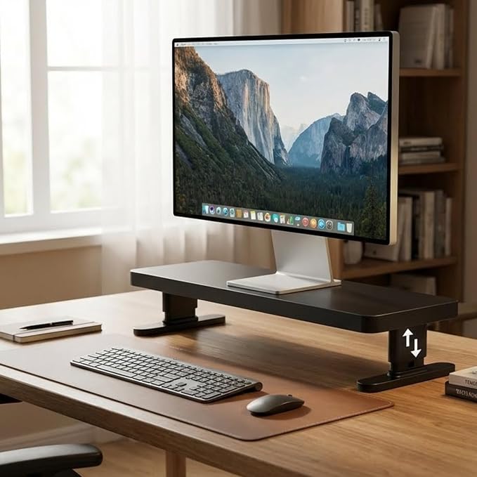 Adjustable Monitor Stand with 4 height options, Desk Shelf for Top of Desk Adjustable - Image 5