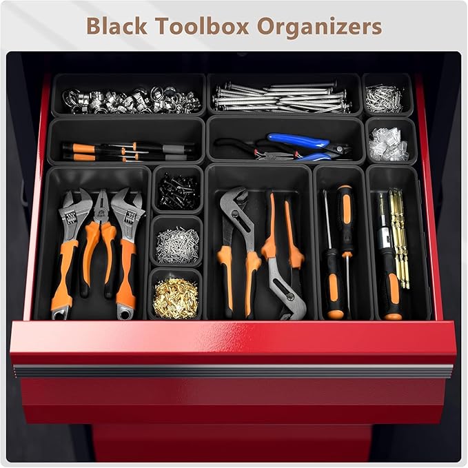 A-LuGei 【 】 Tool Box Organizer Tray Set Drawer Organizer Divider | 【Fits 100+ Tools】 Extra-Thick Plastic for Tool Chest Cart Desk Drawer Organizer Garage Organization Workbench Office Storage - Image 4