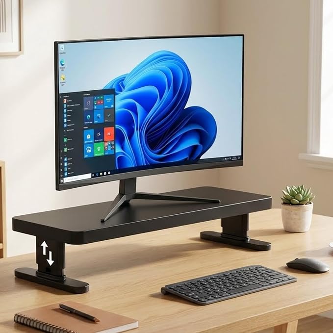 Adjustable Monitor Stand with 4 height options, Desk Shelf for Top of Desk Adjustable - Image 6