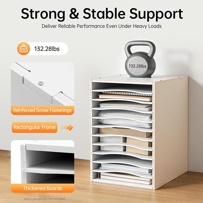 11 Slots Mail Organizer Vertical File Organizer, vertical desktop sorter | Composite Panel Desktop Document Organizers, Paper Sorter Organizer for Organizing Letters, Files, Mail, 10.6x11.8x15.7In - Image 3