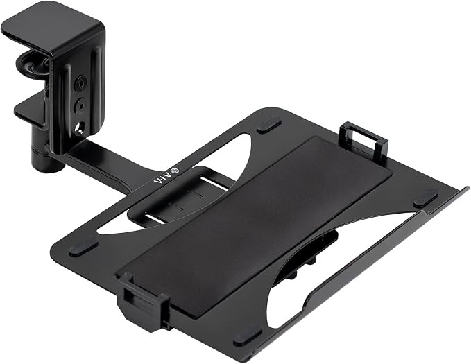 VIVO Clamp-on 12 x 9 inch Rotating Laptop Tray, Extra Sturdy Single Desk Swivel Clamp, Ergonomic Typing, Black, MOUNT-LAP1CB by Unknown
