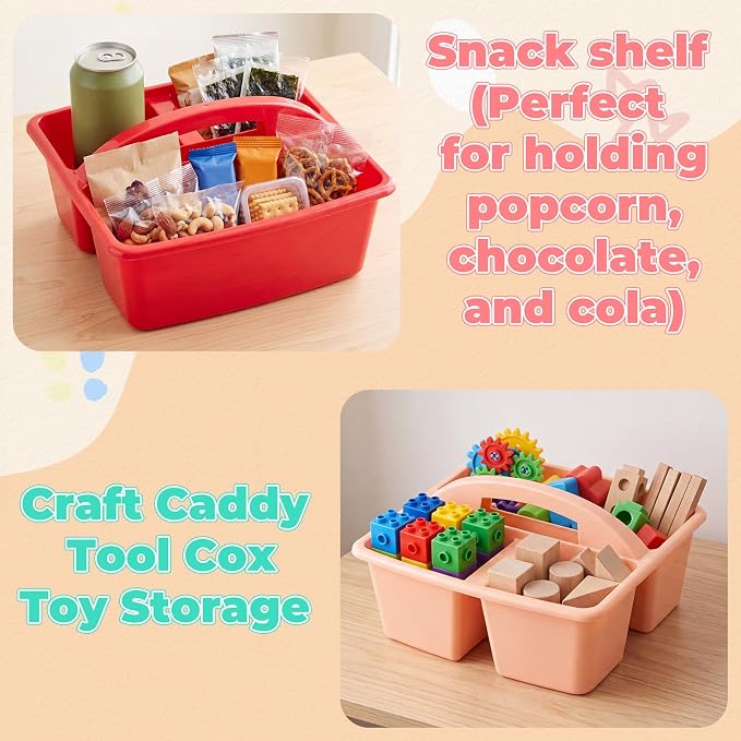 Kathfly 18 Pack Classroom Caddy Organizer with Handle, Plastic Art Craft Cleaning Caddy Bulk, Small Multipurpose Supply Organization Storage Basket for Table Desk Office Pencil Teacher (Mixed Color 2) - Image 6