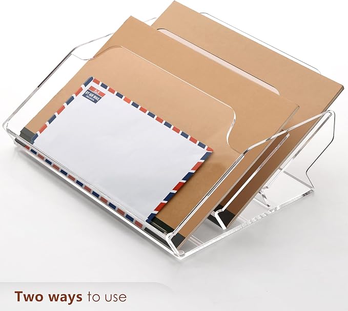 DINGHUO 3 Pockets Acrylic Hanging Wall File Organizer for Office | Wall Mounted Magazine File Holder for Mail Paper Document Organization, No Assembly Required, Hooks Screws Included - 1 Pack - Image 4