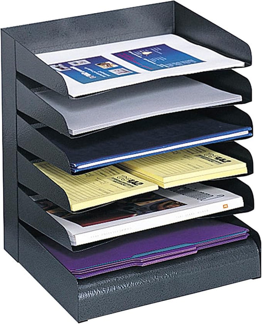 Safco Desk Organizer, 6 Shelves, Office and Classroom Mailbox, Mail Sorter, Commercial Grade Steel, Black by SafcoProducts