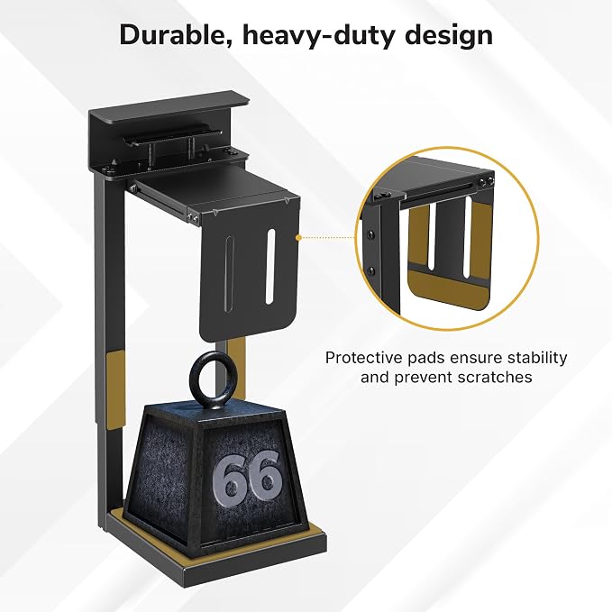 Mount-It! Under Desk PC Mount for Standing Desk, Heavy-Duty Clamp-On CPU Holder, Adjustable Computer Tower Mount for Desk, No-Drill, 66 lb Capacity, Fits Mid & Full Towers - Image 5