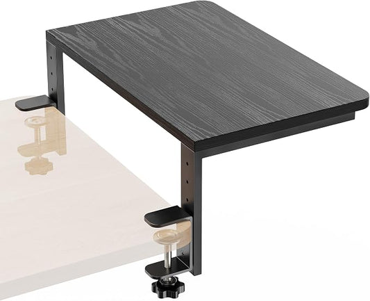 Desk Extender, 15-inch Clamp-On Desk Shelf, Height-Adjustable Desktop Shelf Organizer for Monitors Office and Gaming Accessories, Arm Support Table Extension, 44lbs Heavy Duty, Black by ART-GIFTREE