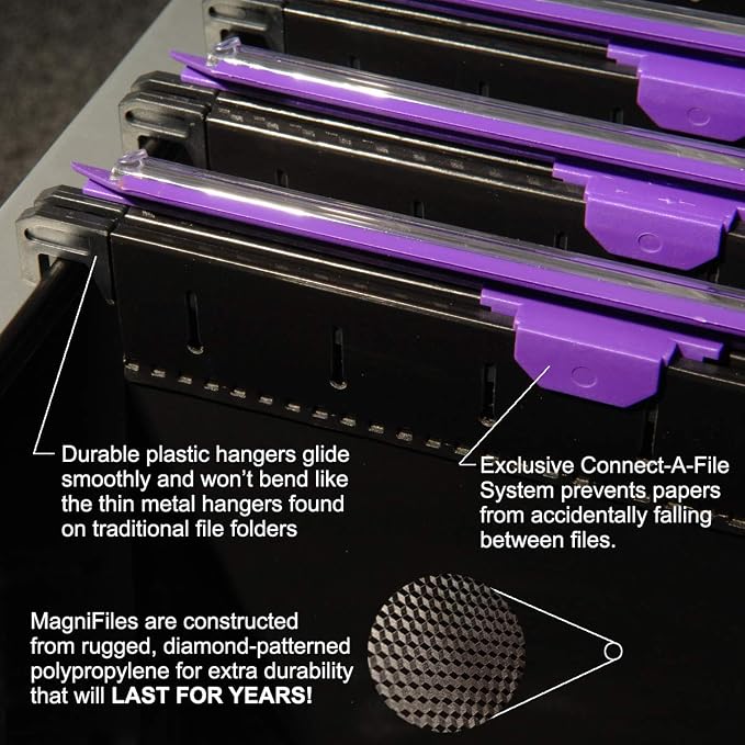 Ultimate Office MagniFile V-Bottom Hanging File Folders, Set of 5 Assorted | 11" Magnified Lens DOUBLES The Size of File Titles to FIND FILES FAST and Allows for Longer File Descriptions. Letter Size - Image 4