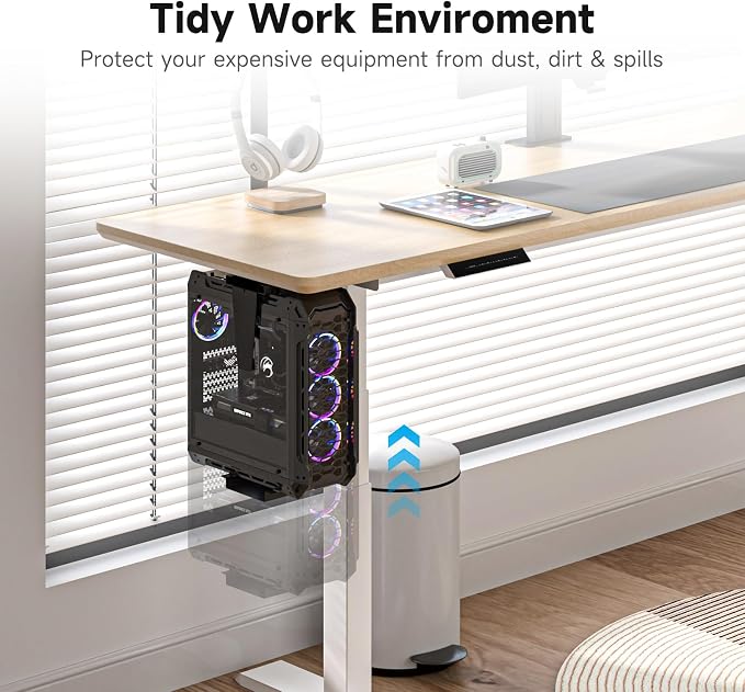Suptek Adjustable Under Desk and Wall PC Mount,3.94 to 11.61 inch Wide Computer Case CPU Hanger Holder 360 Degree Rotatable Under-Desk PC Hanging Stand Holder Mount (ZJJ001XL) - Image 5