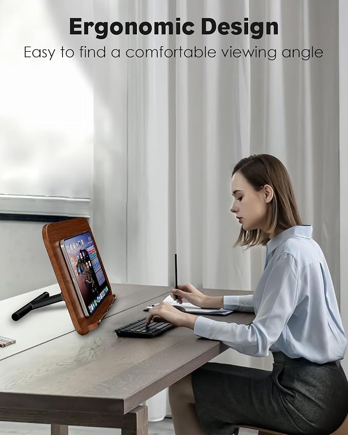 aboutool 2 in 1 Dual-use Floor Book Stand & Desktop Book Stand,Height Adjustable from 33-63in, Adjustable Book Holder with Elastic Page Clips for Music Scores, Recipe, Tablet, Laptop - Image 7