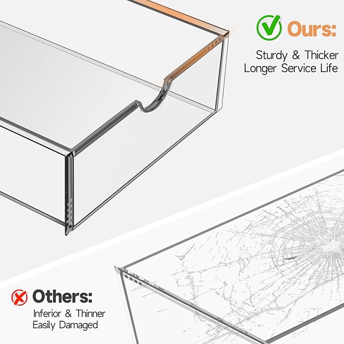 DOMNIU Acrylic Makeup Drawer Storage Organizer with 16 Drawers, 4 Set | Office Desk Organization and Storage, Dustproof Drawer Organizer for Makeup, Countertop, Jewelry, Desktop, Bathroom, Bedroom - Image 5