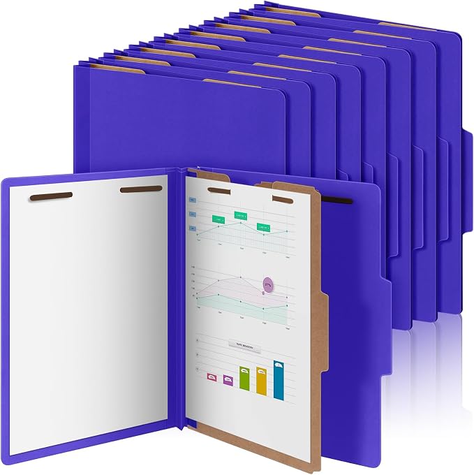 Skyygemm 24 Pcs Classification Folder Letter Size, 1 Divider,Purple | Back to School Supplies, File Organizer with Fastener, Expanding File Organizer Bulk for Office Employee, Staff, Teacher by Skyygemm