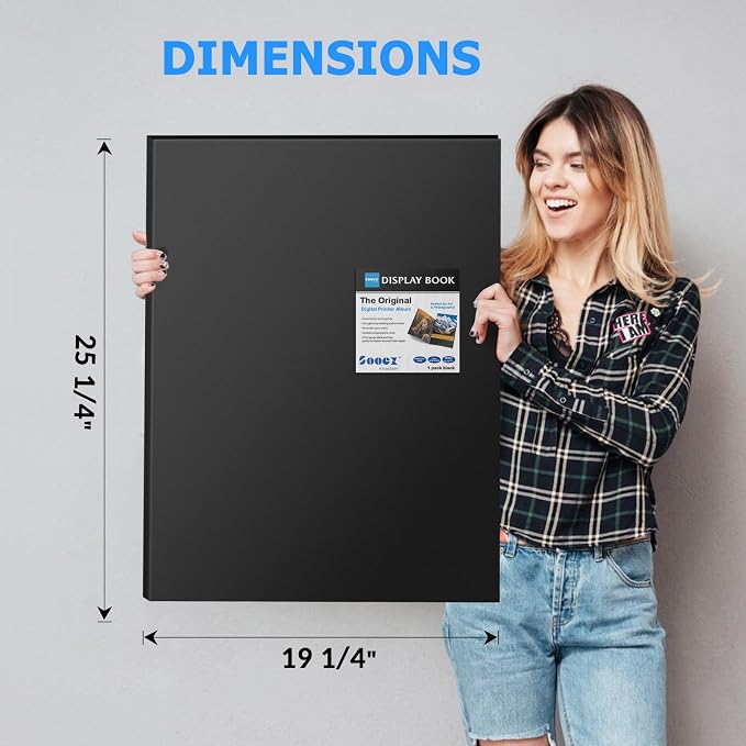 Sooez Heavy Duty Binder with Plastic Sleeves 18"x24", Portfolio Folder | With 30 Clear Sheet Protectors, Display 60 Pages, Presentation Book for Artwork, Sheet Music, Document - Image 2