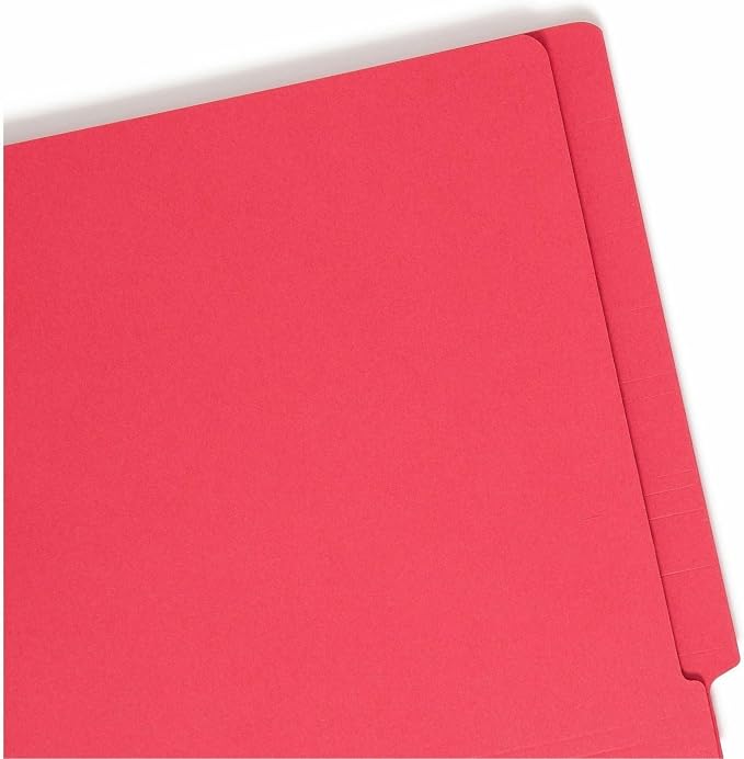 Smead End Tab Fastener File Folder, Shelf-Master® Reinforced Straight-Cut Tab, 2 Fasteners, Letter Size, Red, 50 per Box (25740) - Image 6