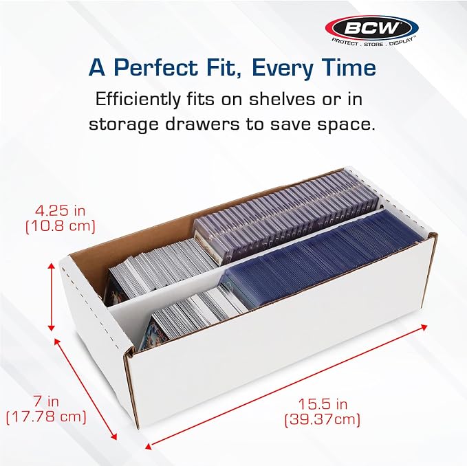 BCW Shoe Storage Card Box - 6 ct | Cardboard Box for Trading Cards, Gaming Cards, and Collectibles | Holds 1600 Standard Cards or 300 3x4 Toploaders | Gaming Card Organizer Box | Assembly Required - Image 3
