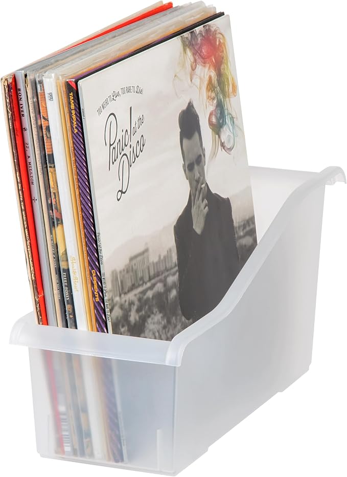 IRIS USA 8-Pack, Connecting Book Bin Organizer Magazine Holder, Clear | Organize books, magazines, notebooks, binders, and school supplies with vertical storage and connecting design - Image 8