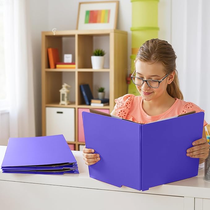 Skyygemm 24 Pack Classification Folders, Letter Size,2 Dividers,Purple | Pressboard File Folders, 2 Prong Fasteners, 2" Expanding, Manila, End Tab, for Office School Legal Records Medical - Image 6