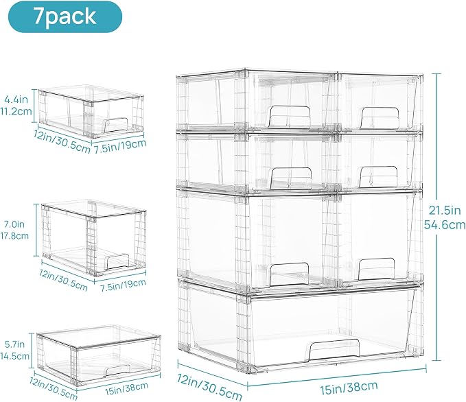 Vtopmart 7pack Easily Clear Storage Dawers - Image 3