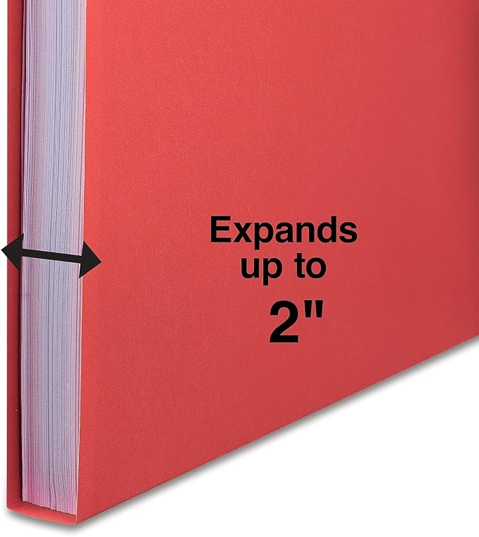 Staples Reinforced Tab Fastener Folder, Letter Size, Red Pressboard, Durable Construction, 50/Box - Image 6
