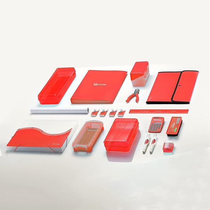 Enday Index Card Box Red 3x5 Index Card Holder, Index Card Organizer, Flash Card Holder, Holds 250 Cards. - Image 7