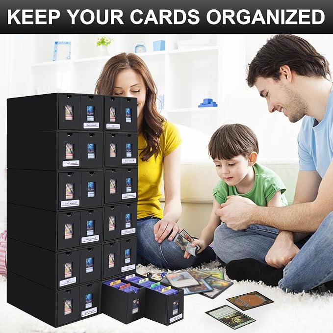 Card Storage Box, 20000+ Trading Card Storage 4000+ Toploader Card Storage Box for Commander Display,with 72 Dividers, Labels & Tapes,Fit for TCG, PTCG, MTG - Image 8