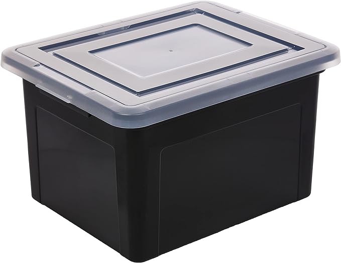 IRIS USA 4-Pack 35 Qt. Letter/Legal File Box with Latching Lid, Black | Protect important documents, letter and legal files with secure storage for home offices, moving, and long-term organization - Image 4