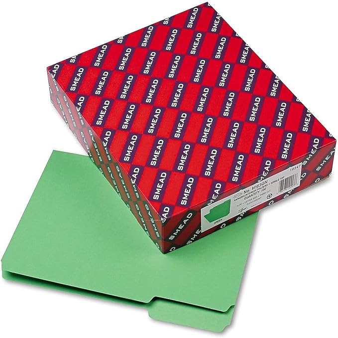 Smead Interior File Folder, 1/3-Cut Tab, Letter Size, Green, 100 per Box, Expandable File Folders for Filing Cabinet - Image 3