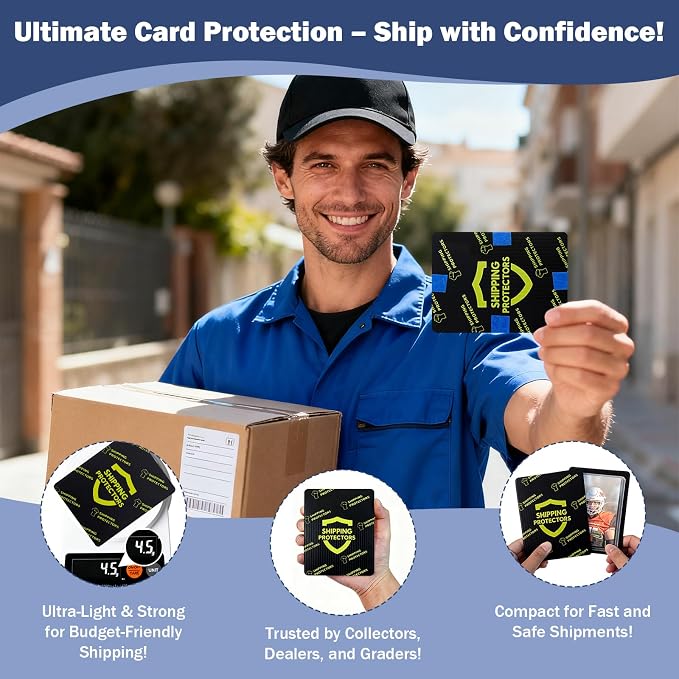 1000-Pack Trading Card Shipping Protectors 3.5'' x 4.5'' with 8 Rolls of Tape Heavy Duty Corrugated Sheet for Safe Shipping, Precut Card Mailers for Sports, MTG, and Collectible Cards (Black) - Image 6