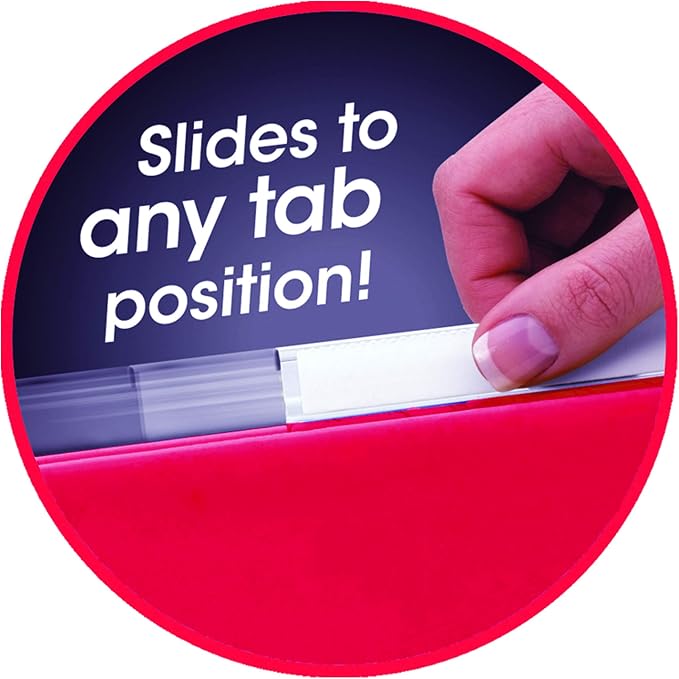 Smead TUFF Hanging File Folder with Easy Slide Tab, 1/3-Cut Sliding Tab, Letter Size, Red, 18 per Box (64043, Rod Color May Vary) - Image 8