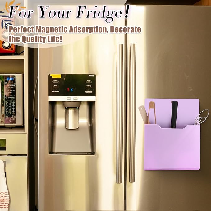 Epakh 6 Pack Magnetic File Holder Back to School Supplies Magnetic Paper Organizer Wall Mounted Mail Magazine Storage Pockets for Refrigerator, Whiteboard, Office, Classroom(Purple) - Image 7