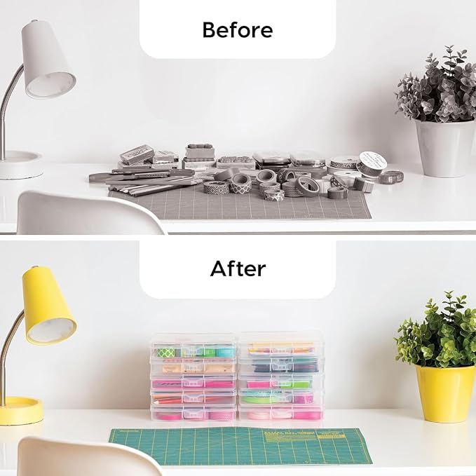 IRIS USA Photo Storage Cases |Made in USA| Fits 5"x7", (10-Pack) - Clear | Picture Box Containers for Tasks, Stickers, Ephemera, & Flashcards Organization - Image 5