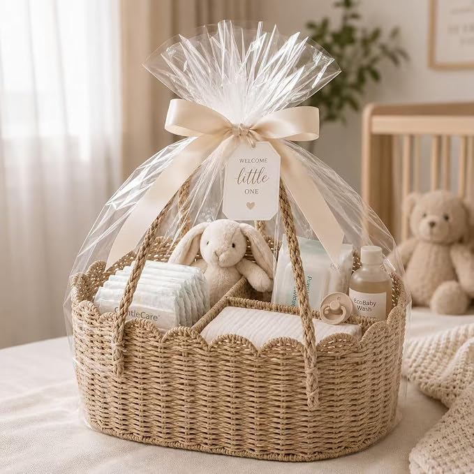 Diaper Caddy Organizer, Paper Rope Storage Baskets Nursery Bin with Removable Divider, Portable Car Organizer for Diapers, Baby Shower Gifts, Newborn Essentials Must Haves (Beige) - Image 8