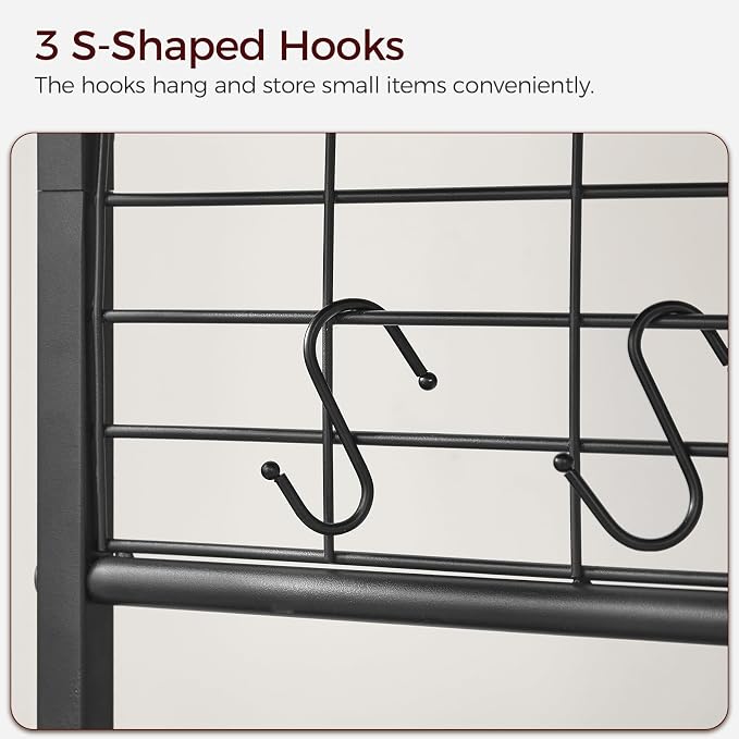 MAHANCRIS Clamp on Desk Shelf, 2 Tier Desk Storage Organizer, Desktop Bookshelf with Hooks and Divider, Desk Accessories for Study and Gaming Room, Black DSBK4501 - Image 5
