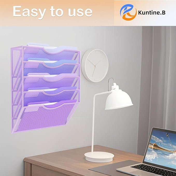 Kuntine.B Wall File Organizer Office Hanging Magazine Holder Wall File Organizer for Office Home - Image 7