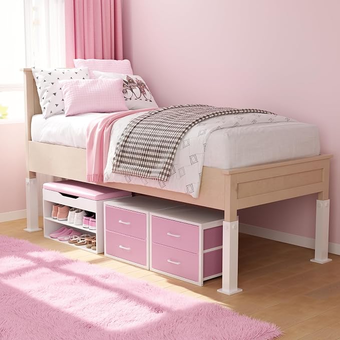 BOLUO Stackable Closet Drawers for Clothes Organizers and Storage Fabric Pink 2 Drawer Dresser for Bedroom 2 Packs Modern Small - Image 5