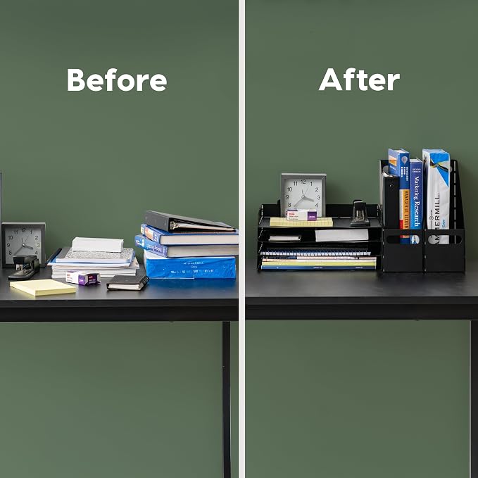 IRIS USA 6-Pack Magazine Holder Organizer, Black | Keep magazines, documents, and reading materials organized with compact desktop storage for home offices and everyday spaces - Image 8