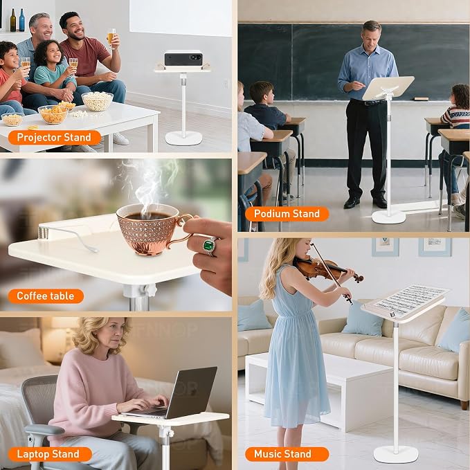 Floor Standing Book Stand, Foldable Book Holder for Reading with Page Clips, 19"–51" Height Adjustable, Sturdy Podium Stand for Reading, Bible, Laptop, Cookbooks, or Projector - Image 8