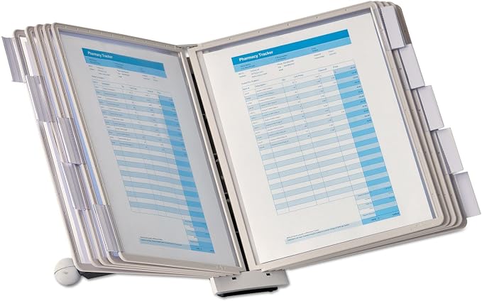 Durable Desktop Reference System with 10 Double-Sided Panels - Letter-Size 8.5" x 11" Inches - Gray SHERPA Design - Desk Reference Organizer - Image 8
