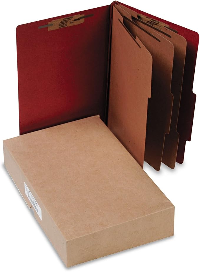ACCO 16038 ACCO Pressboard 25-Point Classification Folder, Lgl, 8-Section, Earth Red, 10/Bx by ACCO+Brands