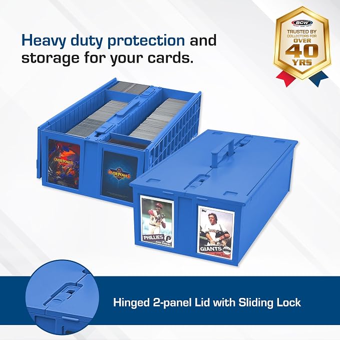 BCW Collectible Card Bin – (2-Pack, Blue) | Holds up to 1600 Cards | Plastic Storage Box for Pokémon, MTG & Sports Cards - Image 2