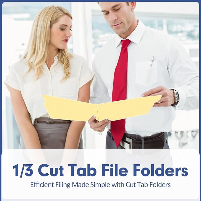 File Folder, PANDRI 270 Pack File Folder, 1/3 Cut Tab, Letter Size, Filing Folder for Office School Business, Manila - Image 7