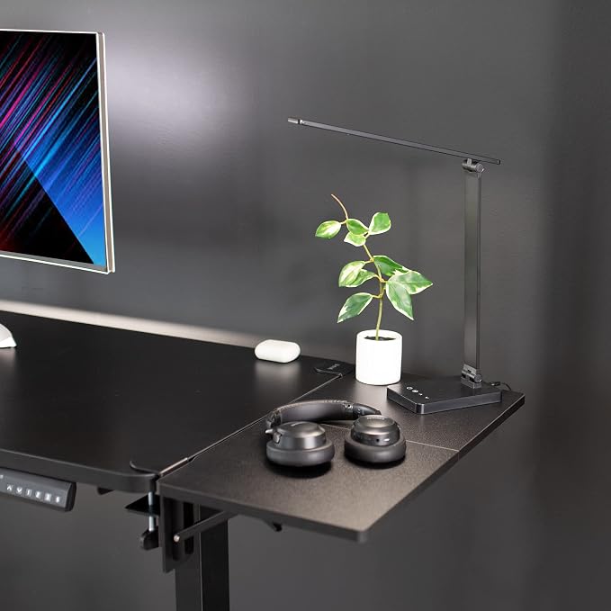 VIVO Clamp-on 24 x 12 inch (14 Including Clamps) Desk Extender, Wrist Support, Foldable Keyboard Tray, Table Mount for Sit Stand Desks, Black, DESK-EXT24. | Foldable, Wrist Support Arm Rest, Office Keyboard Tray, Side Table Extension Attachment - Image 4