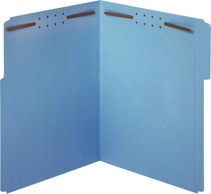 Pendaflex Fastener Folders, 2 Fasteners, Letter Size, Blue, 1/3 Cut Tabs in Left, Right, Center Positions, 50 per Box (22040GW) by TOPSProducts